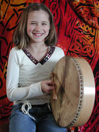 Mance Grady student model bodhran